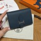 에르메스 Hermes Bearn card holder 10.3cm Epsom 7P Blue Presse/silver