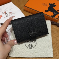 에르메스 Hermes Bearn card holder 10.3cm Epsom 89 Noir/Noir