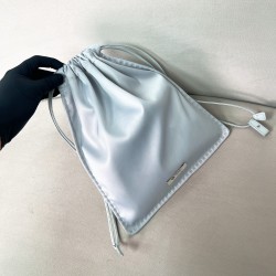 프라다 Prada 1NK063  Wish Silk Duchesse Pouch Hematite 29cm