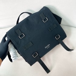 프라다 Prada 2VD085 Canvas shoulder bag Black 34cm