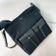 프라다 Prada 2VH207 Route canvas and leather shoulder bag Black 38cm