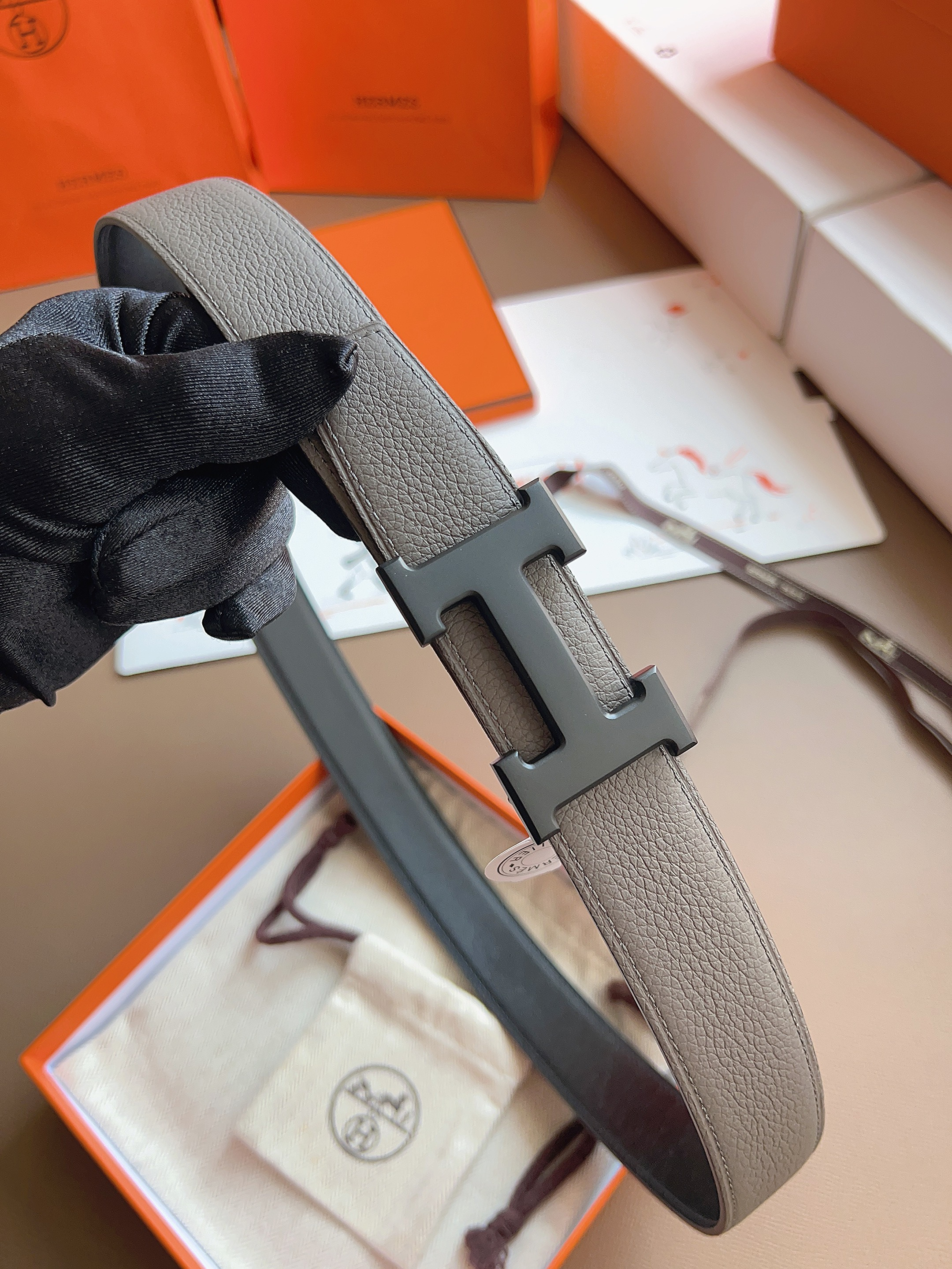 에르메스 Hermes H&double-sided Togo 벨트 32mm