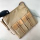프라다 Prada 2VH207 Route canvas and leather shoulder bag Khaki 38cm