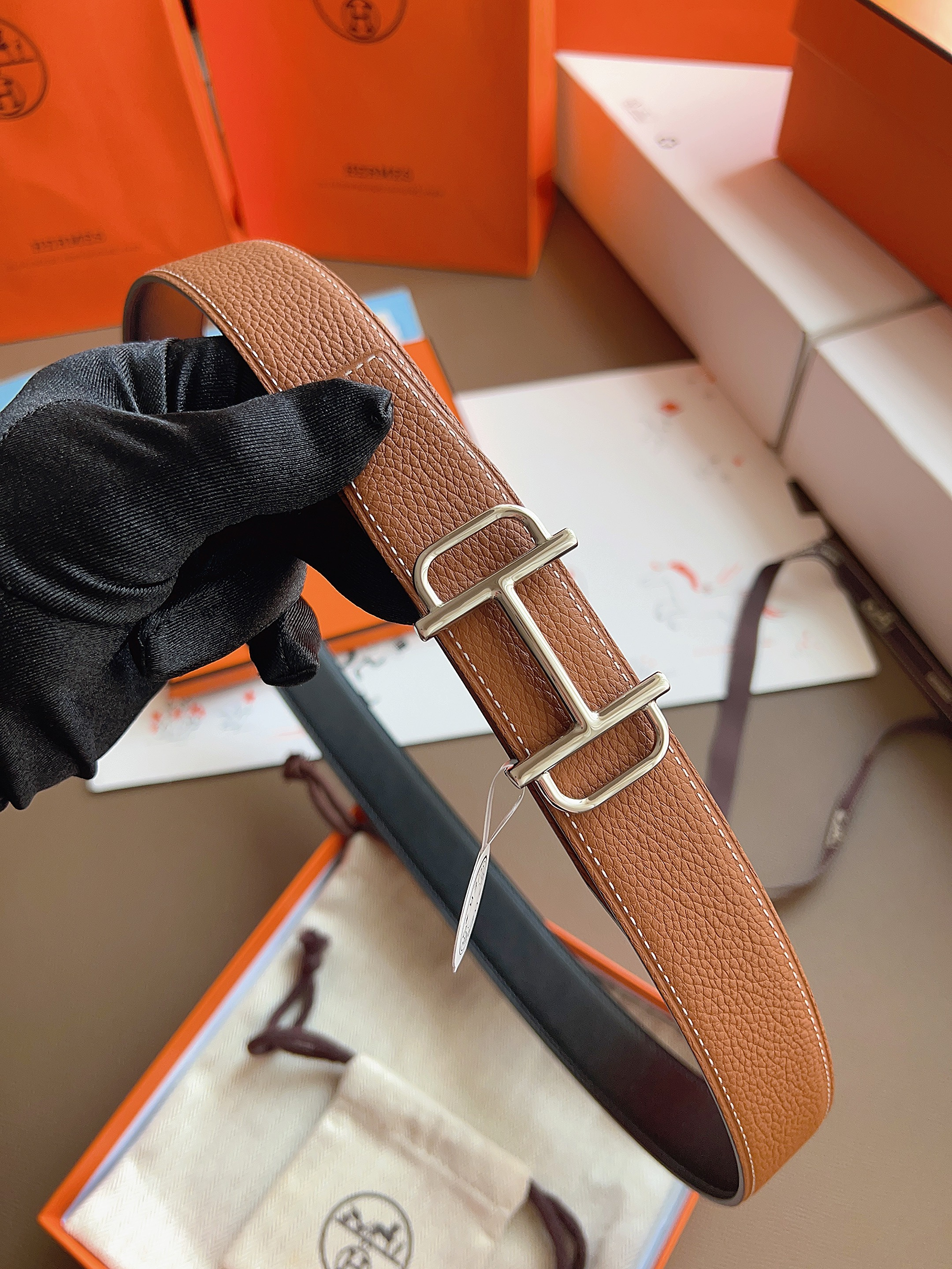 에르메스 Hermes Royal&double-sided Togo 벨트 32mm