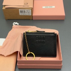 미우 미우 Miu Miu 5MC093 카드 케이스 Black 11.5cm