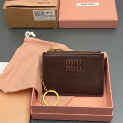 미우 미우 Miu Miu 5MC093 카드 케이스 Brown 11.5cm