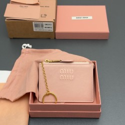 미우 미우 Miu Miu 5MC093 카드 케이스 Pink 11.5cm