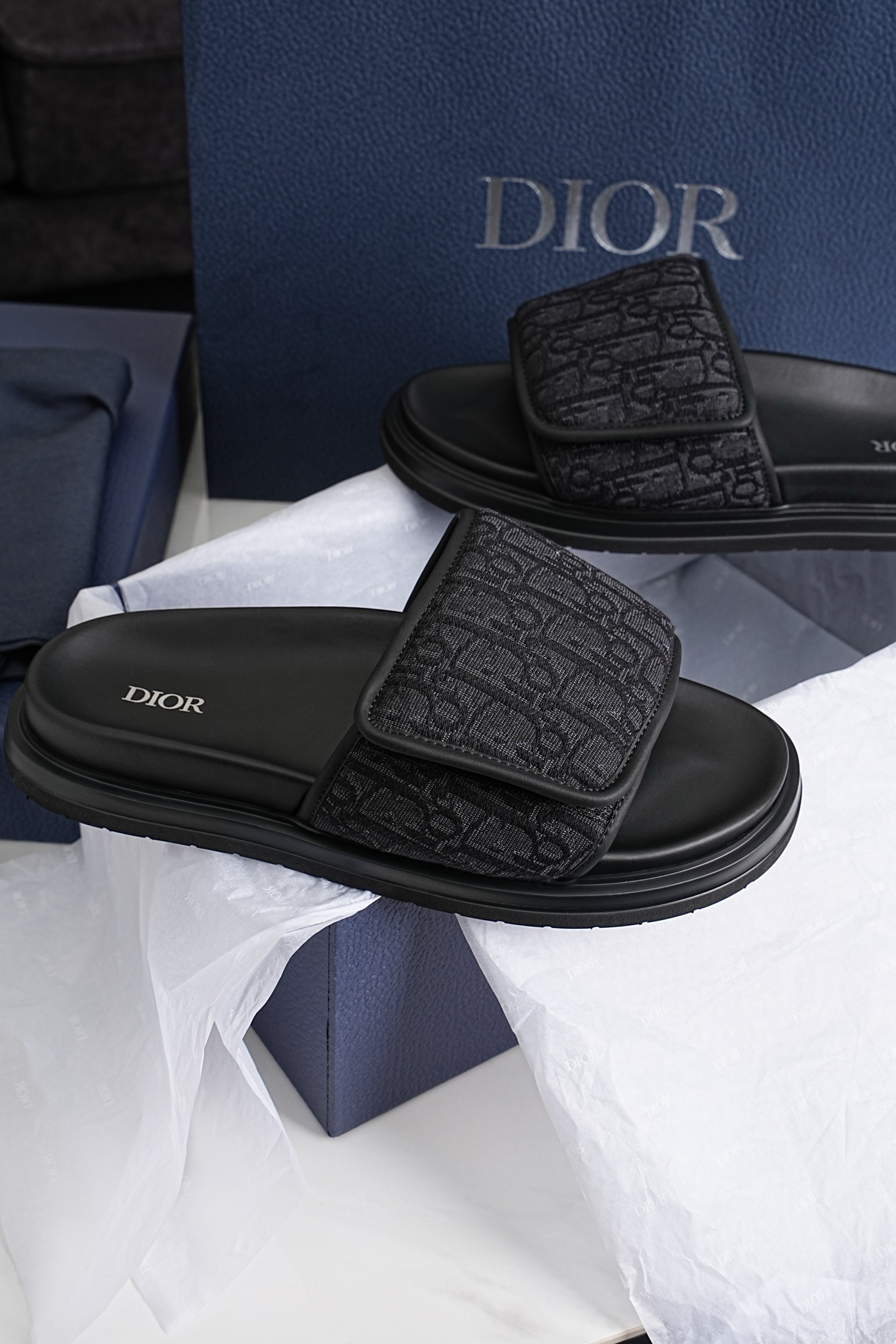 디올 Dior Aqua 슬리퍼 Black
