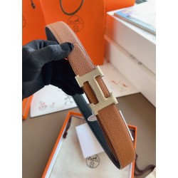 에르메스 Hermes H stripe&double-sided Togo 벨트 32mm