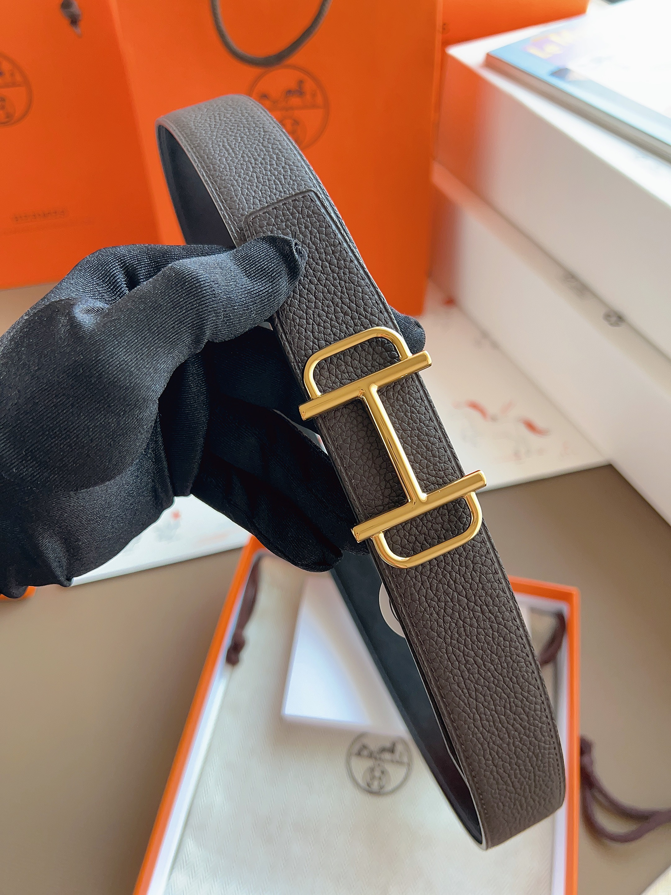 에르메스 Hermes Royal&double-sided Togo 벨트 32mm