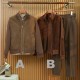 제냐 Zegna 니트 가죽 패치 재킷