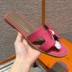 에르메스 Hermes 181 Oran sandal Lizard&E5 Rose red