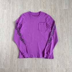 크롬하츠 매티보이 스파이더 웹 긴팔 티셔츠 퍼플