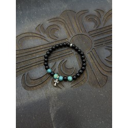 크롬하츠 Chrome Hearts Obsidian Turquoise 6mm 팔찌